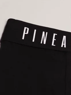 Pineapple Black Foldover Waistband Girls Jersey Flare Trousers