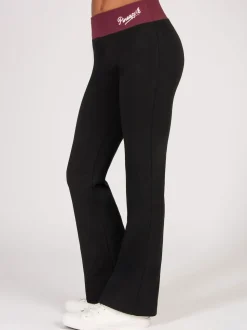 Pineapple Black Girls Contrast Band Jersey Flare Trousers