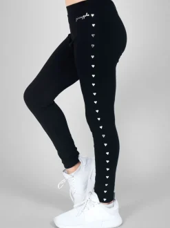 Pineapple Black Heart Stud Leggings