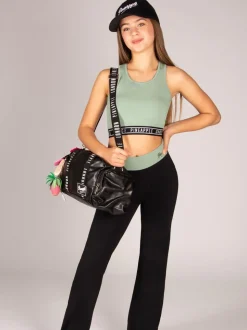 Pineapple Black/Light Green Contrast Band Jersey Trousers