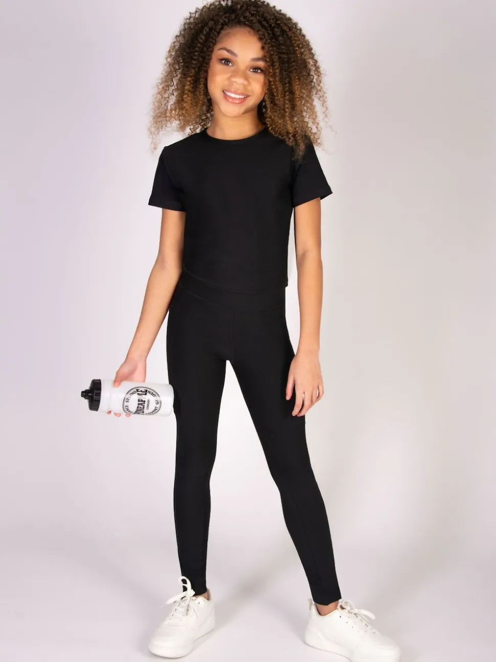Pineapple Black Panel Rib Pocket Leggings