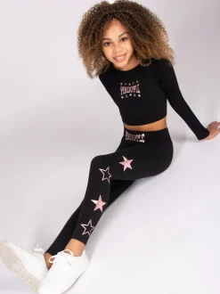 Pineapple Black Pineapple Girls Star Leggings