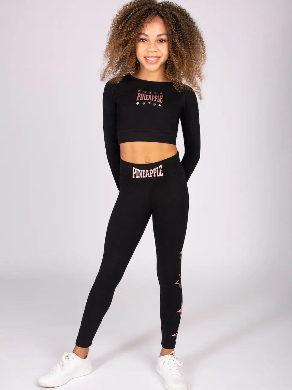 Pineapple Black Pineapple Girls Star Leggings