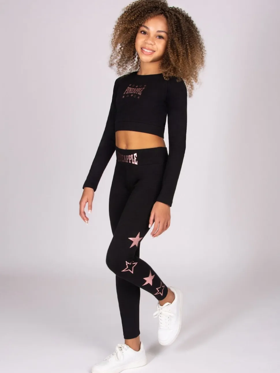 Pineapple Black Pineapple Girls Star Leggings