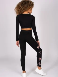 Pineapple Black Pineapple Girls Star Leggings