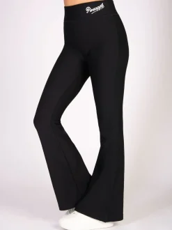 Pineapple Black Rib Flare Trousers
