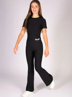 Pineapple Black Rib Flare Trousers