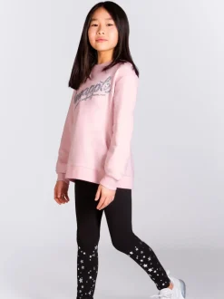Pineapple Black Scatter Star Print Girls Leggings