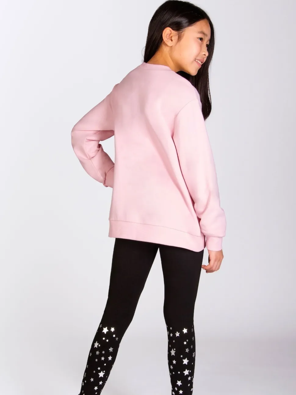 Pineapple Black Scatter Star Print Girls Leggings