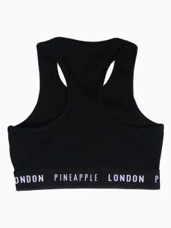 Pineapple Black Script Crop Top