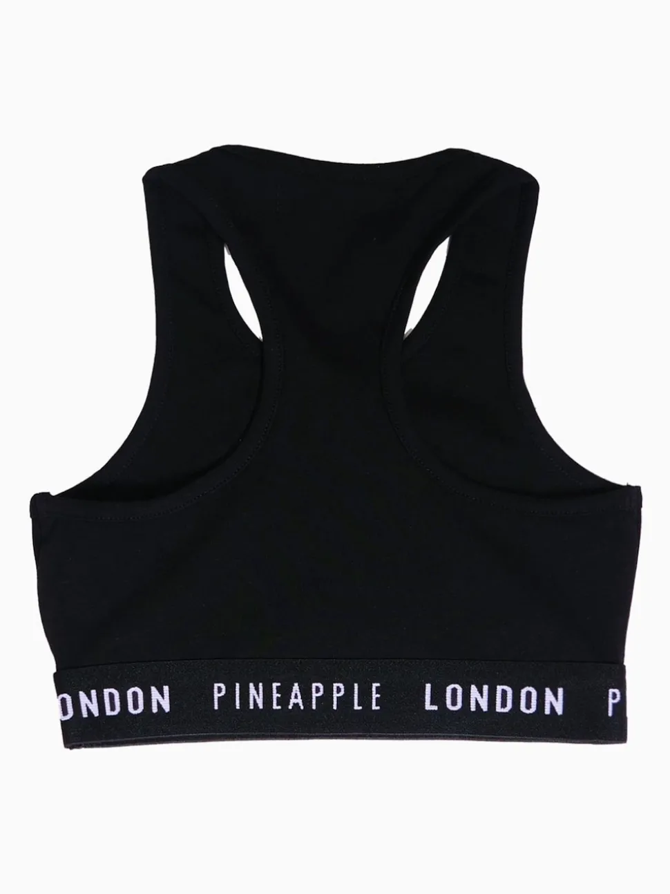 Pineapple Black Script Crop Top