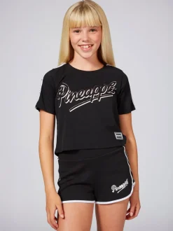 Pineapple Black Sporty Shorts