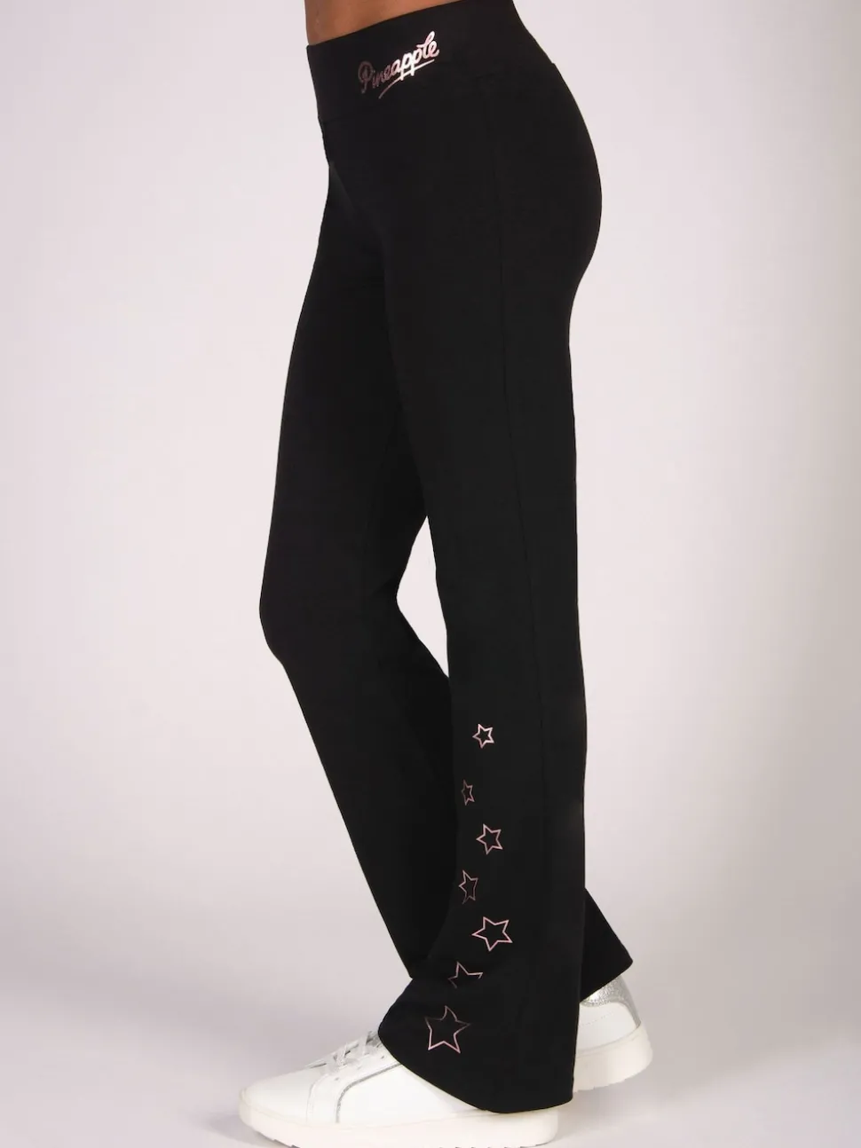 Pineapple Black Star Jersey Flare Trousers