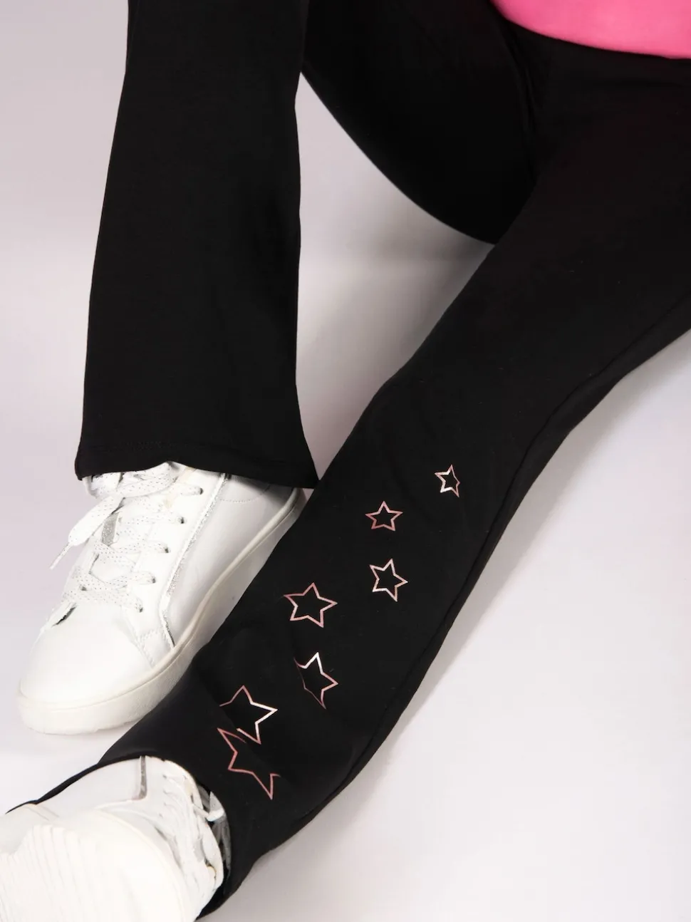 Pineapple Black Star Jersey Flare Trousers
