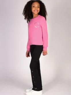 Pineapple Black Star Jersey Flare Trousers