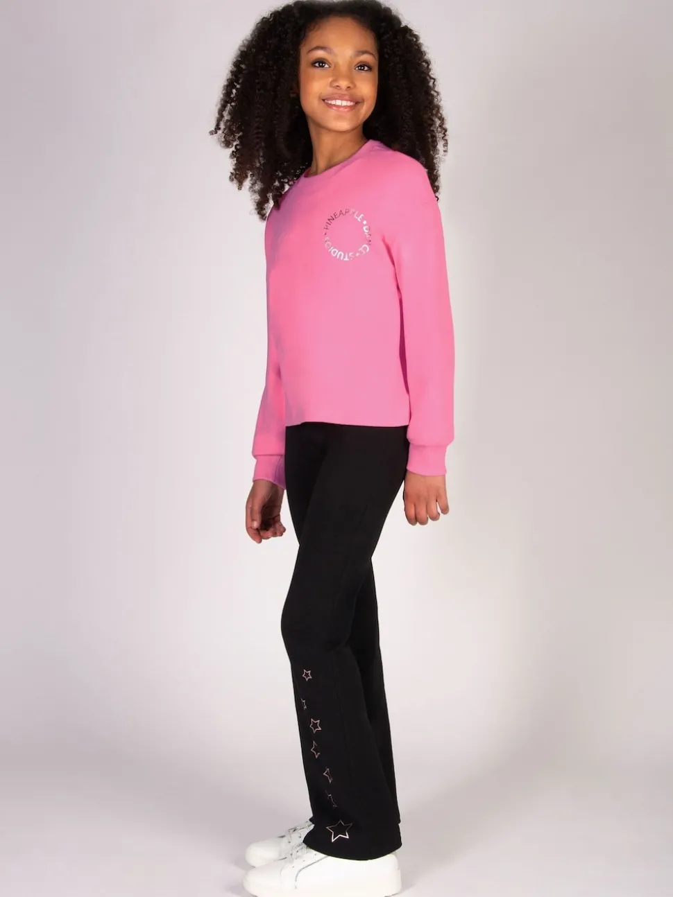 Pineapple Black Star Jersey Flare Trousers