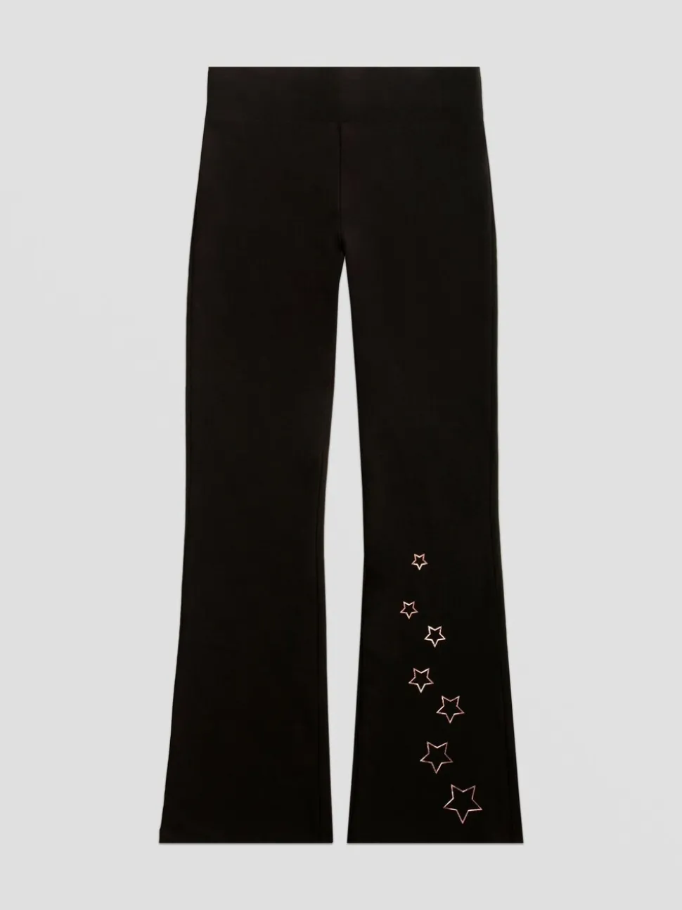 Pineapple Black Star Jersey Flare Trousers