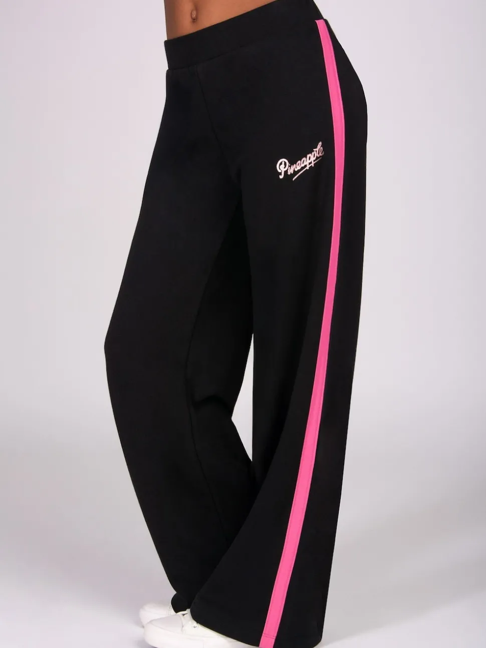 Pineapple Black Stripe Panel Wide Leg Joggers