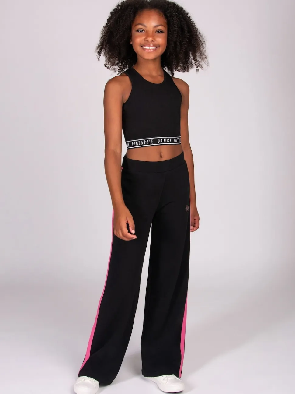 Pineapple Black Stripe Panel Wide Leg Joggers