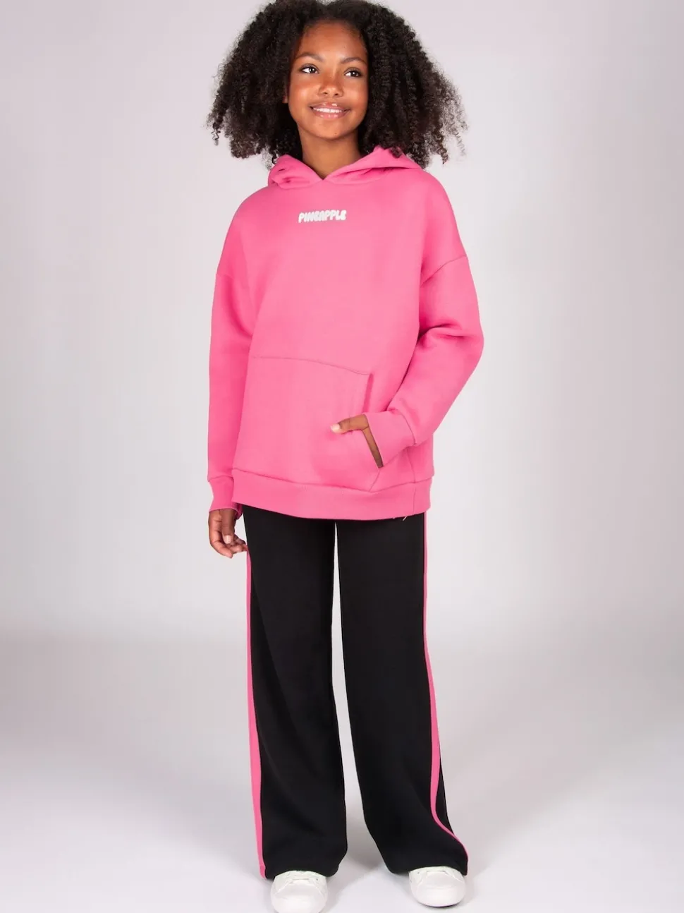 Pineapple Black Stripe Panel Wide Leg Joggers