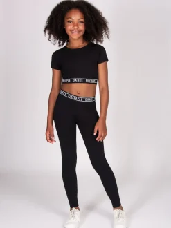 Pineapple Black Tape Waist Leggings