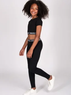 Pineapple Black Tape Waist Leggings