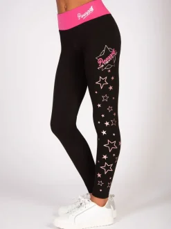 Pineapple Black The Next Step Star Print Leggings