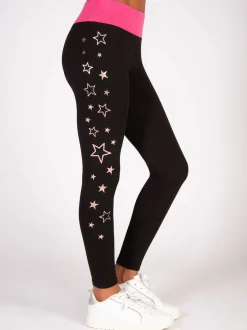 Pineapple Black The Next Step Star Print Leggings