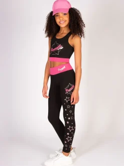 Pineapple Black The Next Step Star Print Leggings