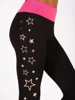 Pineapple Black The Next Step Star Print Leggings
