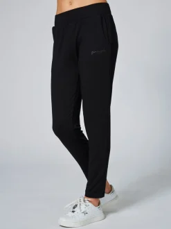 Pineapple Black Viscose Relaxed Fit Jersey Joggers
