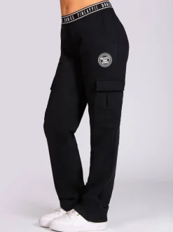 Pineapple Black Wide Leg Girls Cargo Joggers