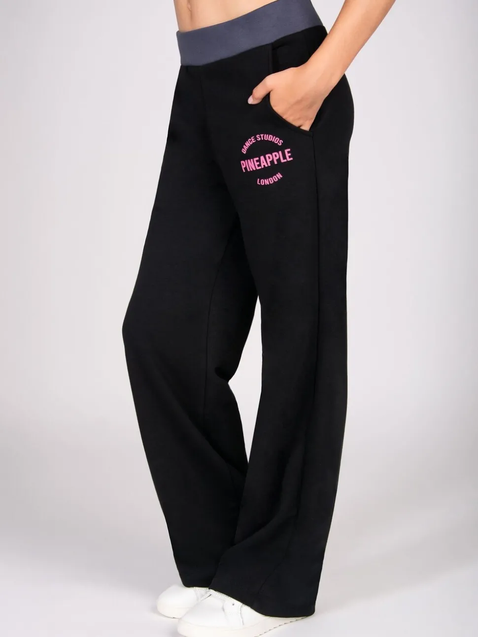 Pineapple Black Wide Leg Joggers