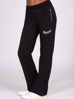 Pineapple Black Zip Flared Trousers