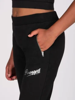 Pineapple Black Zip Flared Trousers