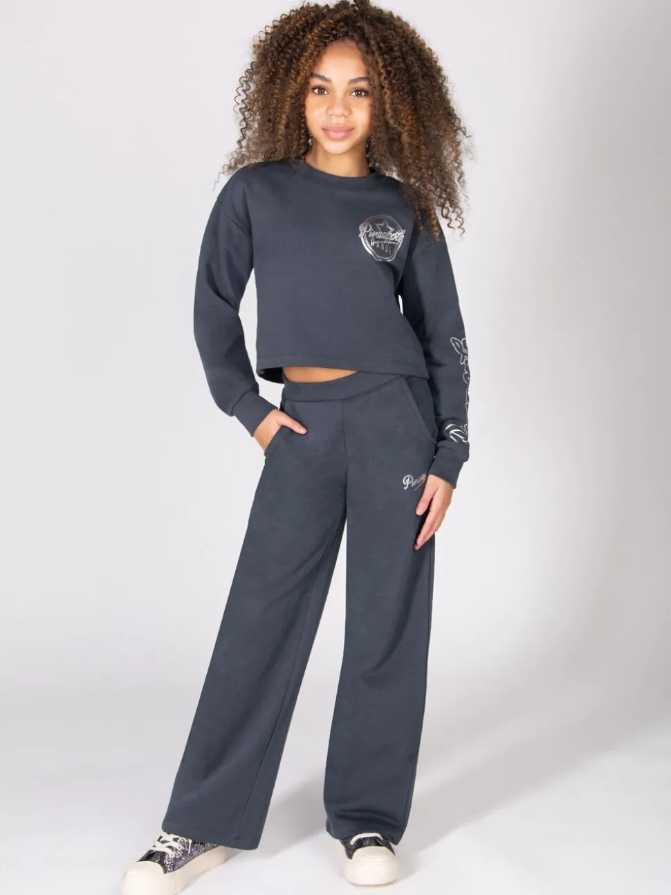 Pineapple Grey Wide Leg Joggers