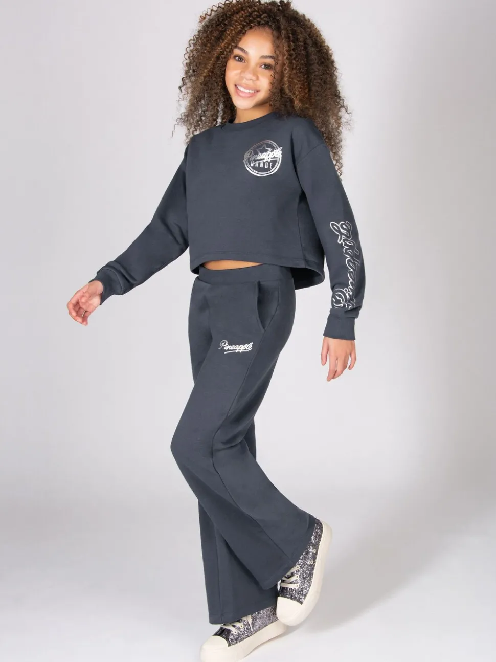 Pineapple Grey Wide Leg Joggers