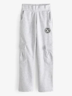 Pineapple Light Grey Wide Leg Girls Cargo Joggers