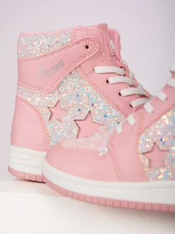 Pineapple Pink Star High Top Trainers
