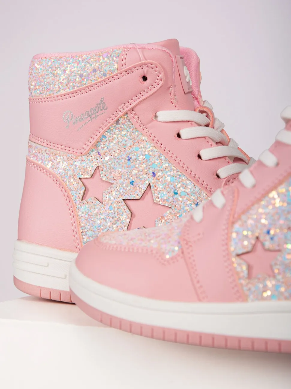 Pineapple Pink Star High Top Trainers
