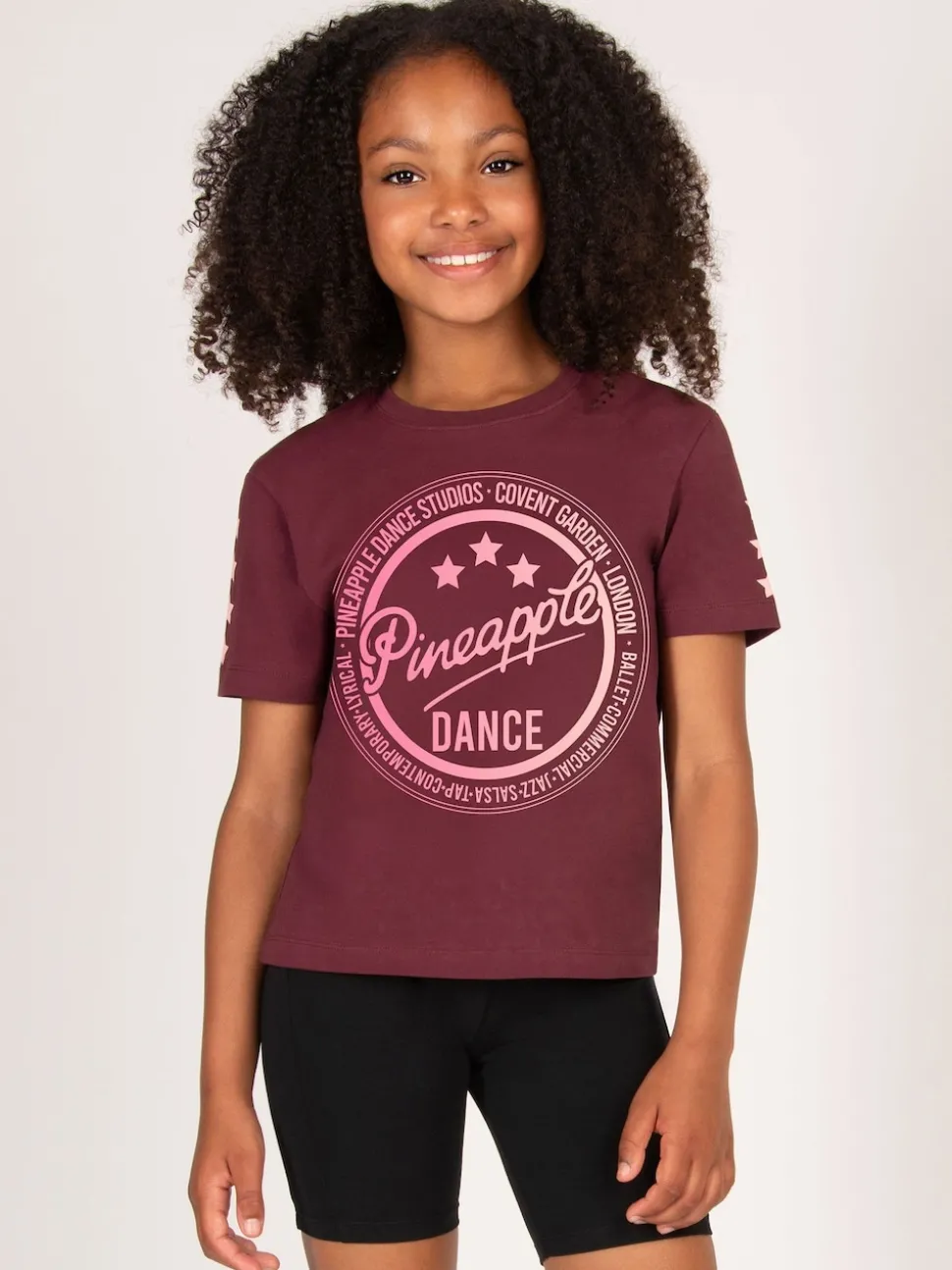Pineapple Red Logo Girls Dance Crop T-Shirt