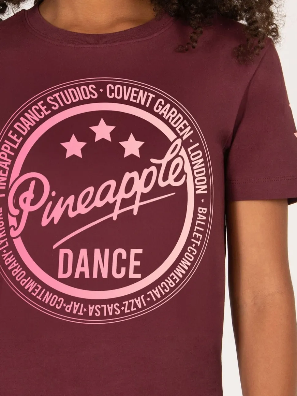 Pineapple Red Logo Girls Dance Crop T-Shirt