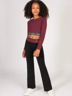 Pineapple Red Tape Girls Long Sleeve Crop Top