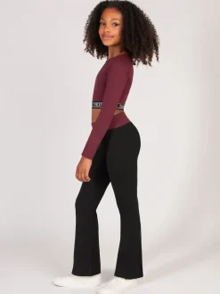 Pineapple Red Tape Girls Long Sleeve Crop Top
