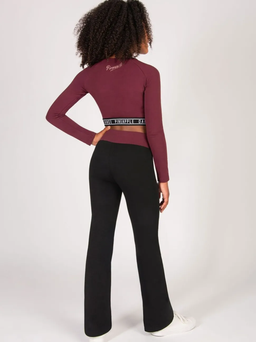 Pineapple Red Tape Girls Long Sleeve Crop Top