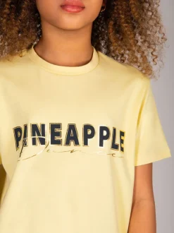 Pineapple Yellow Logo Girls Dance Crop T-Shirt