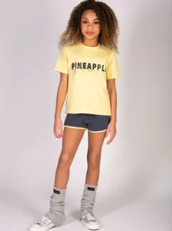 Pineapple Yellow Logo Girls Dance Crop T-Shirt