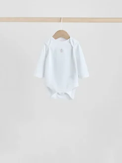 Pink 7 Pack Long Sleeve Baby Bodysuit