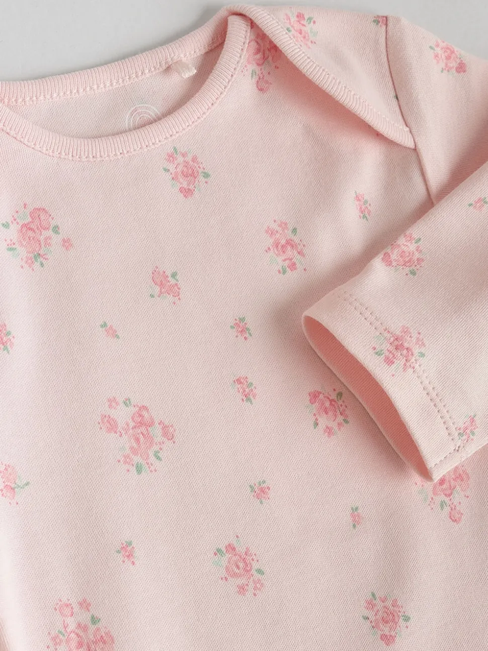 Pink 7 Pack Long Sleeve Baby Bodysuit