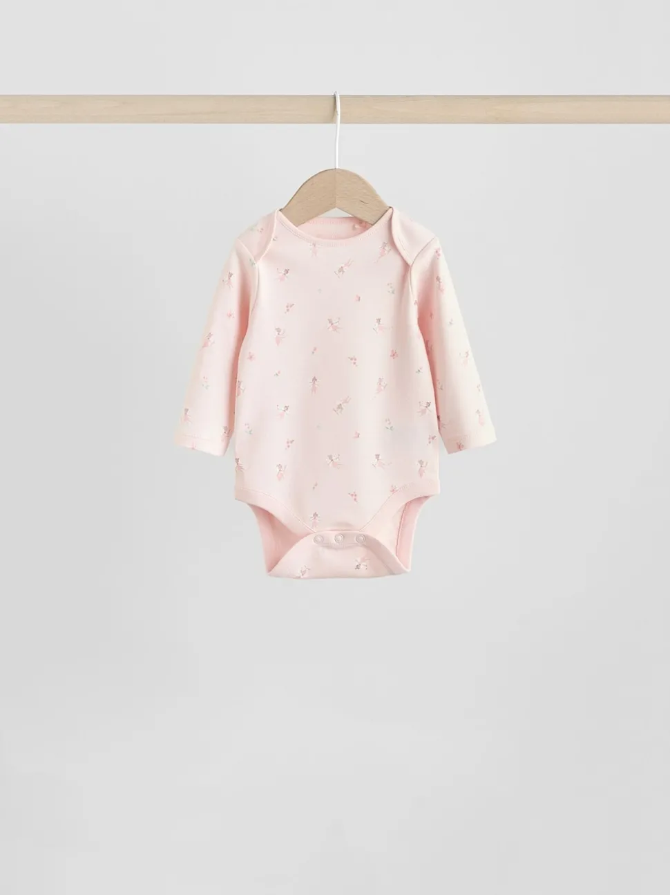 Pink 7 Pack Long Sleeve Baby Bodysuit